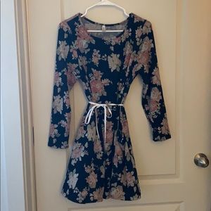 Oversized Floral Sweater Dress